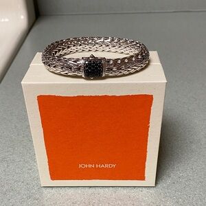 John Hardy Icon Bracelet, Sterling Silver, Black Sapphire, 10.5MM